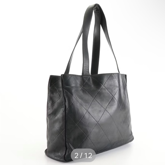 Vintage Chanel diamond pattern shoppers tote - Picture 2 of 13
